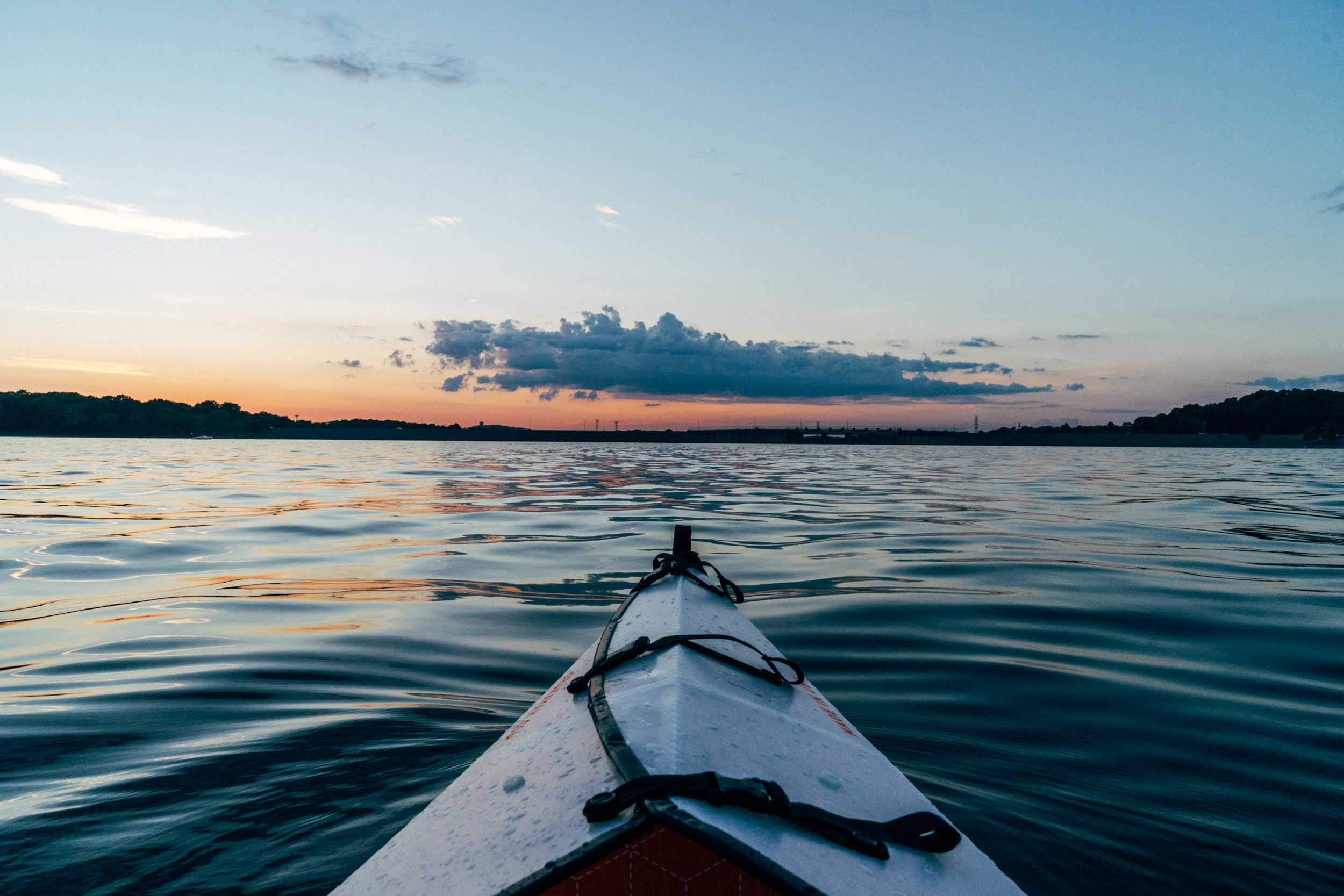 kayaking sunset